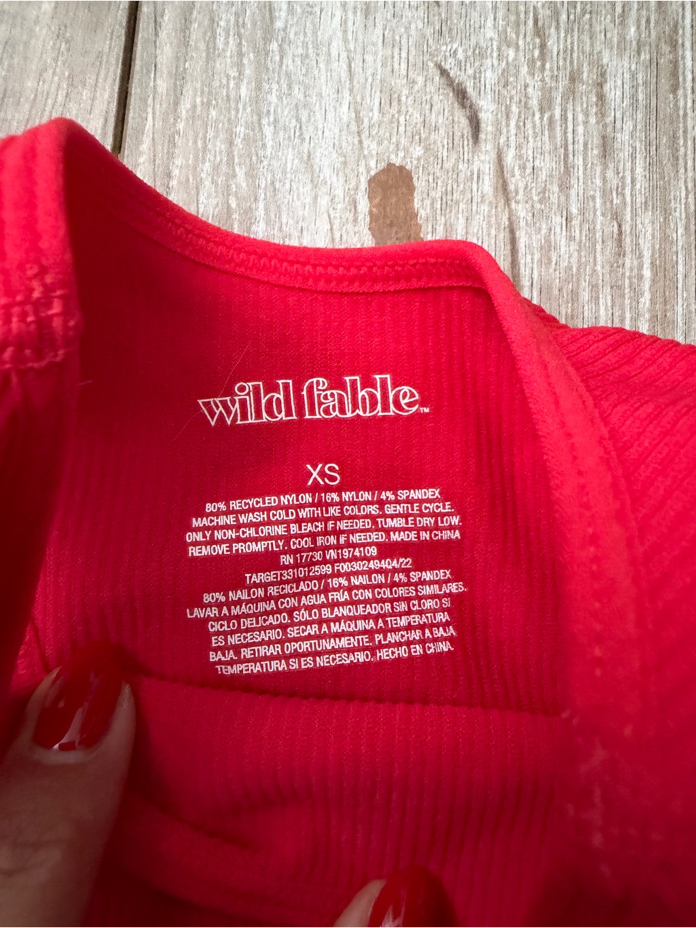 wild fable Red Ribbed Racerback Crop Tank - Picture 3 of 3